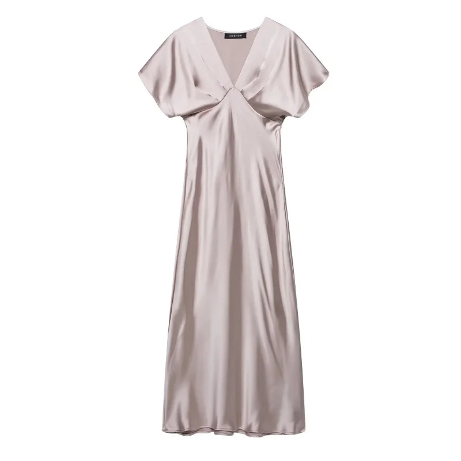 Lia | Abito Midi in Raso Stile Vintage per Primavera/Estate Elegante